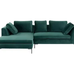 Sofas & Couches-KARE Design Ecksofa Gianni Small Velvet Dunkelgrun Links