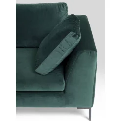 Sofas & Couches-KARE Design Ecksofa Gianni Small Velvet Dunkelgrun Links