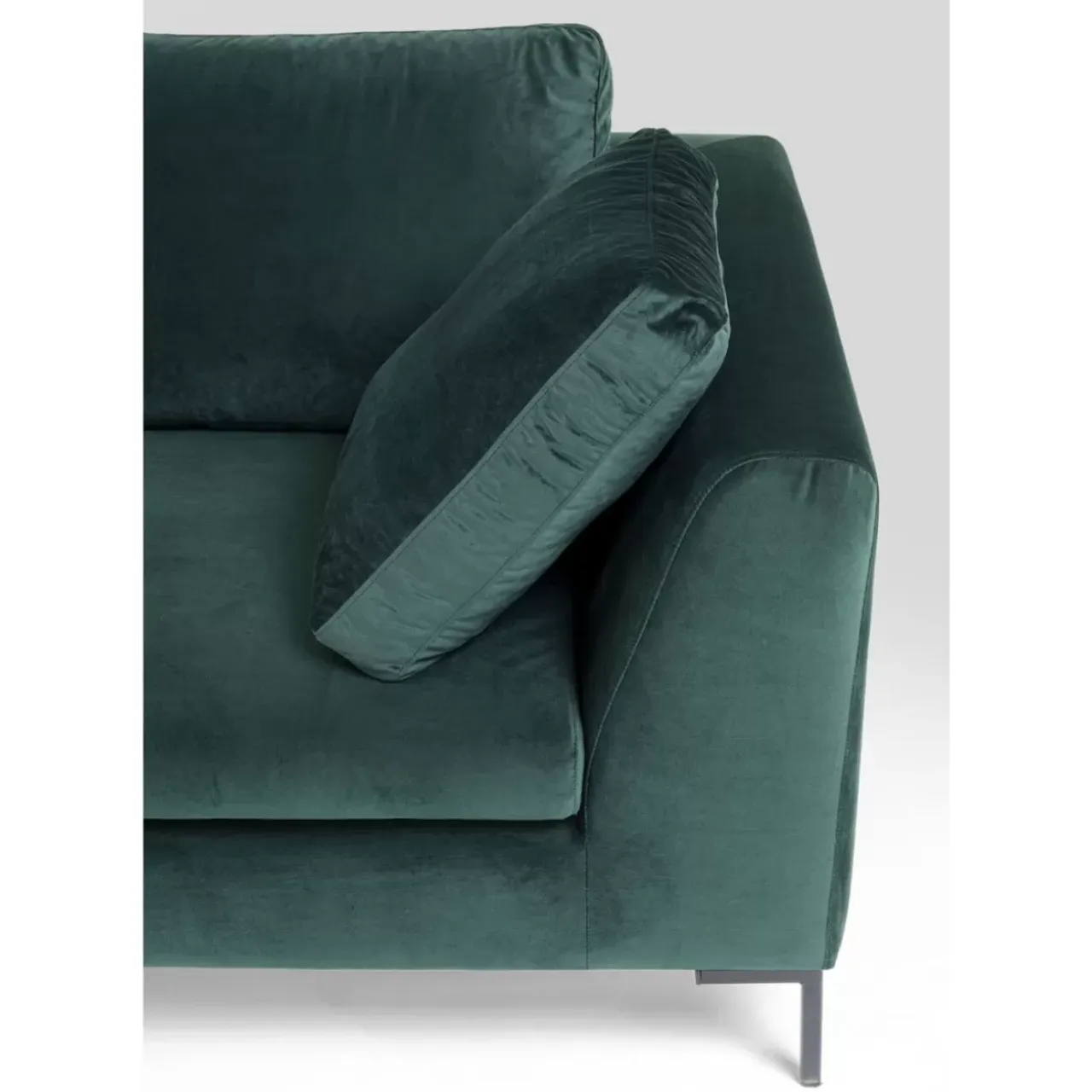 Sofas & Couches-KARE Design Ecksofa Gianni Small Velvet Dunkelgrun Links