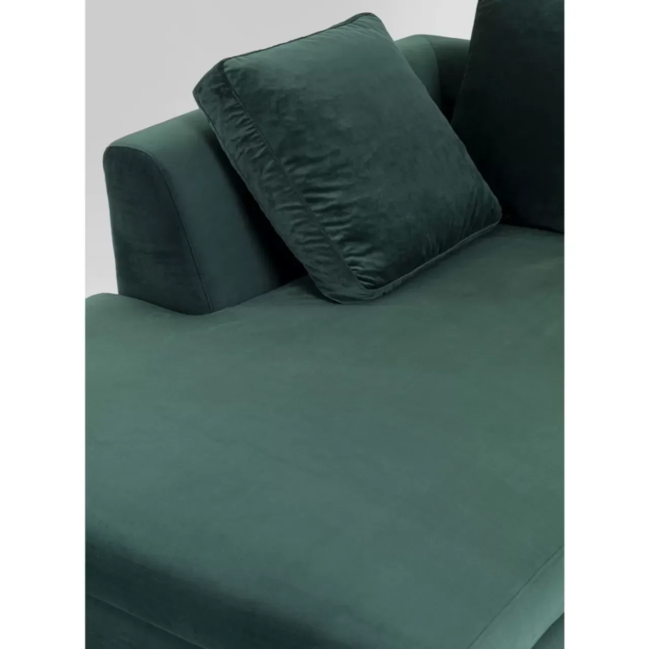 Sofas & Couches-KARE Design Ecksofa Gianni Small Velvet Dunkelgrun Links