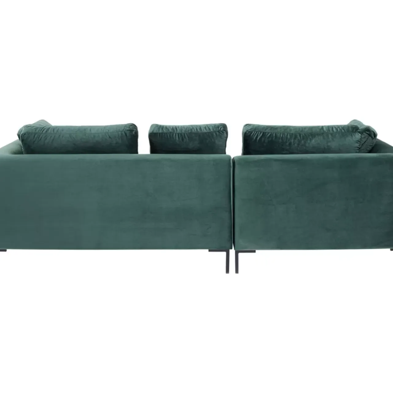 Sofas & Couches-KARE Design Ecksofa Gianni Small Velvet Dunkelgrun Links
