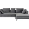 Sofas & Couches-KARE Design Ecksofa Gianni Small Velvet Grau Rechts