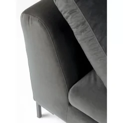 Sofas & Couches-KARE Design Ecksofa Gianni Small Velvet Grau Rechts