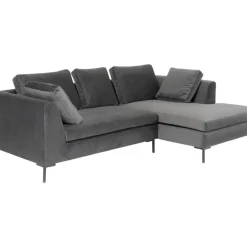 Sofas & Couches-KARE Design Ecksofa Gianni Small Velvet Grau Rechts