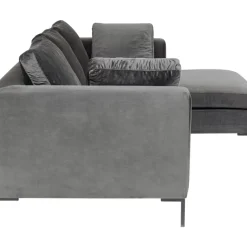 Sofas & Couches-KARE Design Ecksofa Gianni Small Velvet Grau Rechts