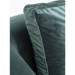 Sofas & Couches-KARE Design Ecksofa Gianni Velvet Dunkelgrun Rechts Schwarz