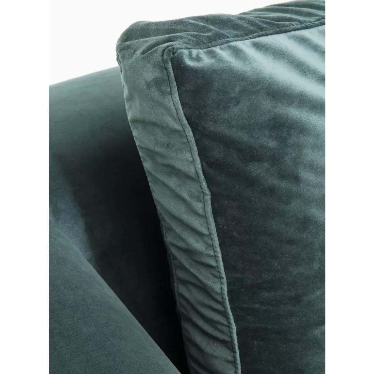 Sofas & Couches-KARE Design Ecksofa Gianni Velvet Dunkelgrun Rechts Schwarz