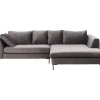 Sofas & Couches-KARE Design Ecksofa Gianni Velvet Grau Rechts Schwarz