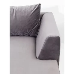 Sofas & Couches-KARE Design Ecksofa Gianni Velvet Grau Rechts Schwarz