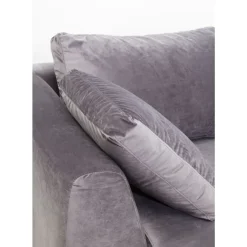 Sofas & Couches-KARE Design Ecksofa Gianni Velvet Grau Rechts Schwarz