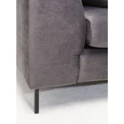 Sofas & Couches-KARE Design Ecksofa Gianni Velvet Grau Rechts Schwarz