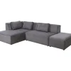 Sofas & Couches-KARE Design Ecksofa Infinity Ottomane Cord Grau Links