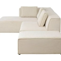 Sofas & Couches-KARE Design Ecksofa Infinity Ottomane Cord Creme Links