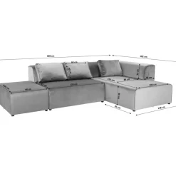 Sofas & Couches-KARE Design Ecksofa Infinity Ottomane Creme Rechts