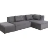 Sofas & Couches-KARE Design Ecksofa Infinity Ottomane Cord Grau Rechts