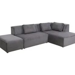 Sofas & Couches-KARE Design Ecksofa Infinity Ottomane Cord Grau Rechts