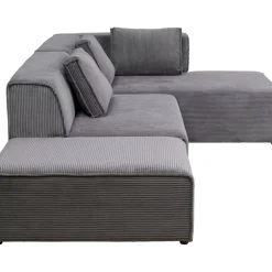 Sofas & Couches-KARE Design Ecksofa Infinity Ottomane Cord Grau Rechts