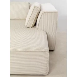 Sofas & Couches-KARE Design Ecksofa Infinity Ottomane Cord Creme Rechts