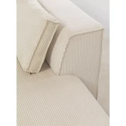 Sofas & Couches-KARE Design Ecksofa Infinity Ottomane Cord Creme Rechts