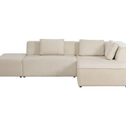 Sofas & Couches-KARE Design Ecksofa Infinity Ottomane Cord Creme Rechts