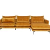 Sofas & Couches-KARE Design Ecksofa Monza Rechts Velvet Curry 296Cm