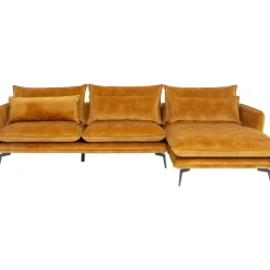 Sofas & Couches-KARE Design Ecksofa Monza Rechts Velvet Curry 296Cm