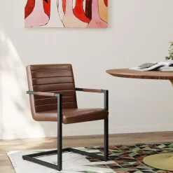 Stühle-KARE Design Freischwinger Lola Leder Braun