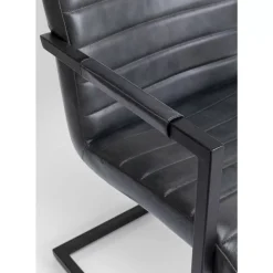 Stühle-KARE Design Freischwinger Lola Leder Grau