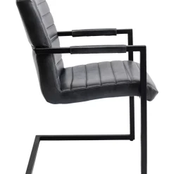 Stühle-KARE Design Freischwinger Lola Leder Grau