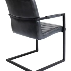 Stühle-KARE Design Freischwinger Lola Leder Grau