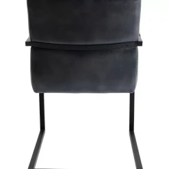 Stühle-KARE Design Freischwinger Lola Leder Grau