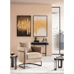 Bilder-KARE Design Gerahmtes Bild Abstract Schwarz 80X120Cm