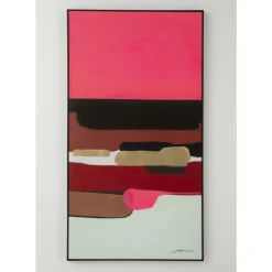 Bilder-KARE Design Gerahmtes Bild Abstract Shapes Pink 73X143Cm