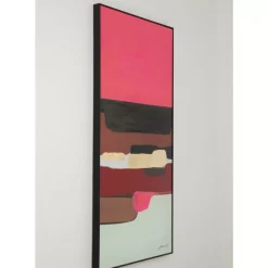 Bilder-KARE Design Gerahmtes Bild Abstract Shapes Pink 73X143Cm