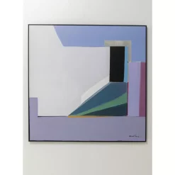 Bilder-KARE Design Gerahmtes Bild Abstract Shapes Lila 113X113Cm