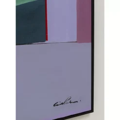 Bilder-KARE Design Gerahmtes Bild Abstract Shapes Lila 113X113Cm