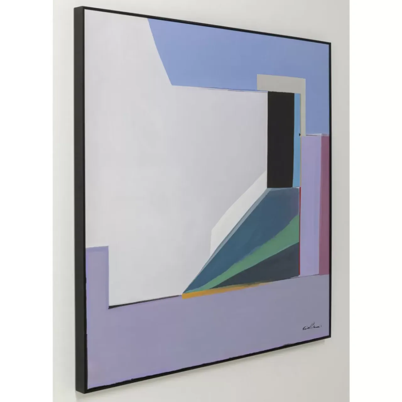 Bilder-KARE Design Gerahmtes Bild Abstract Shapes Lila 113X113Cm