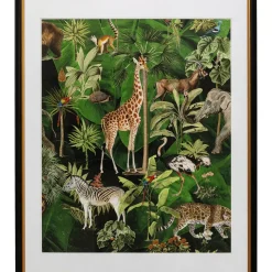 Bilder-KARE Design Gerahmtes Bild Animals In Jungle 80X100Cm