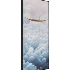 Bilder-KARE Design Gerahmtes Bild Cloud Boat 60X120Cm