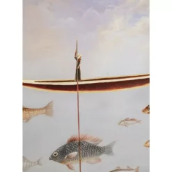 Bilder-KARE Design Gerahmtes Bild Cloud Fisherman Boat 60X120Cm