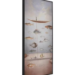 Bilder-KARE Design Gerahmtes Bild Cloud Fisherman Boat 60X120Cm