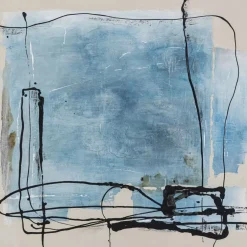 Bilder-KARE Design Gerahmtes Bild Dust Blau 100X100Cm