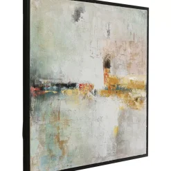Bilder-KARE Design Gerahmtes Bild Dust Gold 120X120Cm