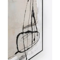Bilder-KARE Design Gerahmtes Bild Dust Grau 100X100Cm