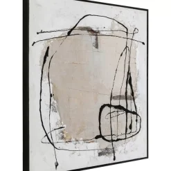 Bilder-KARE Design Gerahmtes Bild Dust Grau 100X100Cm
