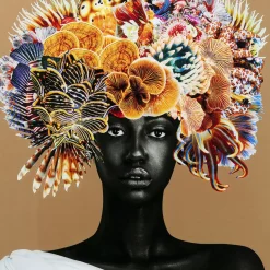 Bilder-KARE Design Gerahmtes Bild Flower Hair 120X120Cm