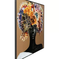 Bilder-KARE Design Gerahmtes Bild Flower Hair 120X120Cm
