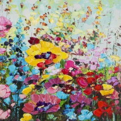 Bilder-KARE Design Gerahmtes Bild Flowery Meadow 100X100Cm
