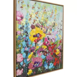 Bilder-KARE Design Gerahmtes Bild Flowery Meadow 100X100Cm