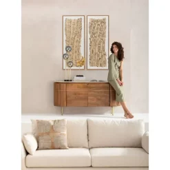 Bilder-KARE Design Gerahmtes Bild Native Spirals 50X150Cm